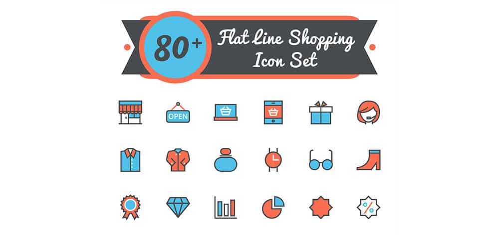 Latest Free E-commerce Icon Sets 23 Free Vector Flat Shopping Icons