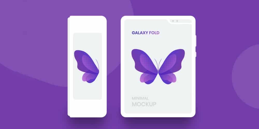 Galaxy Fold White Minimal Mockup