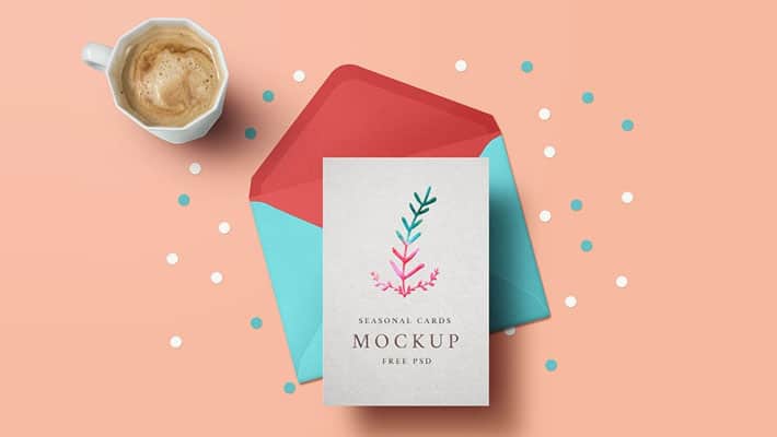 Holiday Greeting Card Mockup PSD