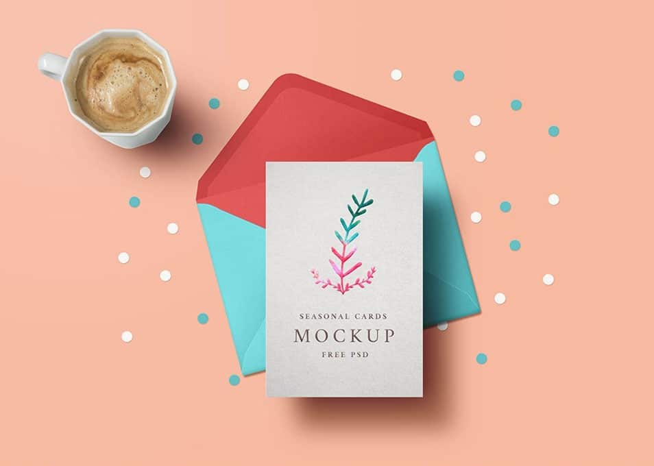 Holiday Greeting Card Mockup PSD