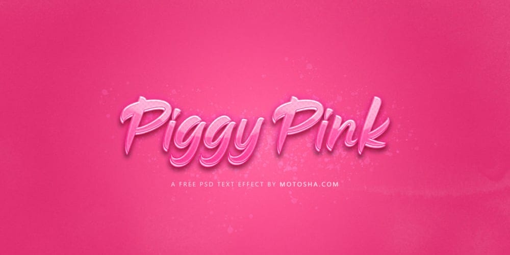 Piggy Pink Text Effect PSD