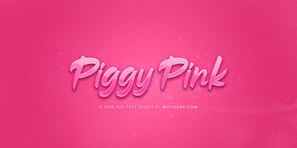 Latest Free Photoshop Text Styles & Effects 162 Piggy Pink Text Effect PSD