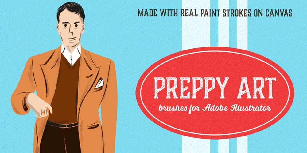 Preppy Art Illustrator Brushes Kit