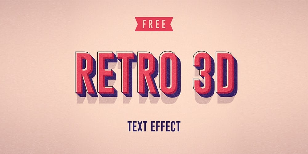 Retro 3D Text Effect PSD