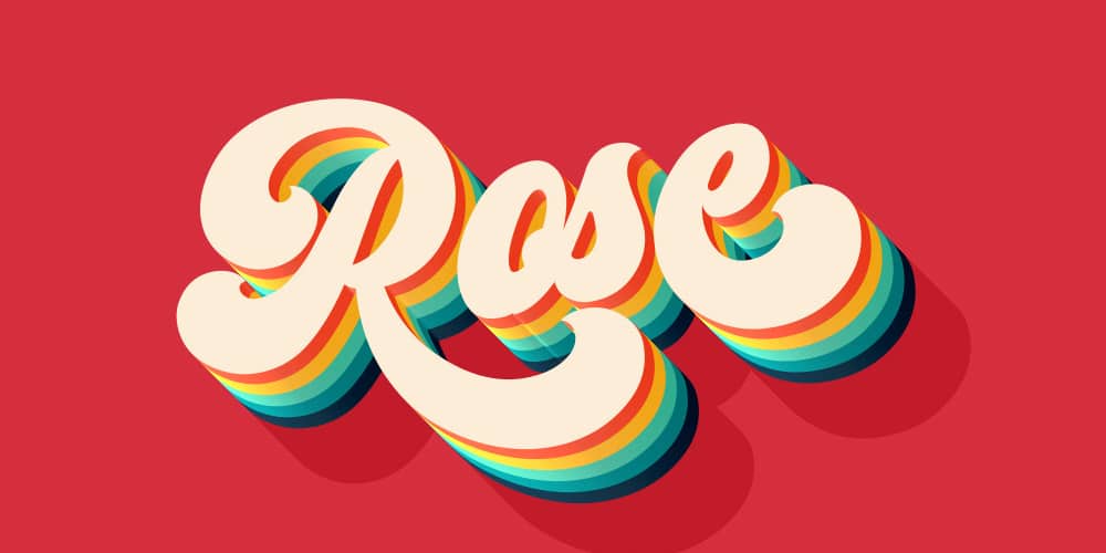 Latest Free Photoshop Text Styles & Effects 183 Rose Text Effect PSD