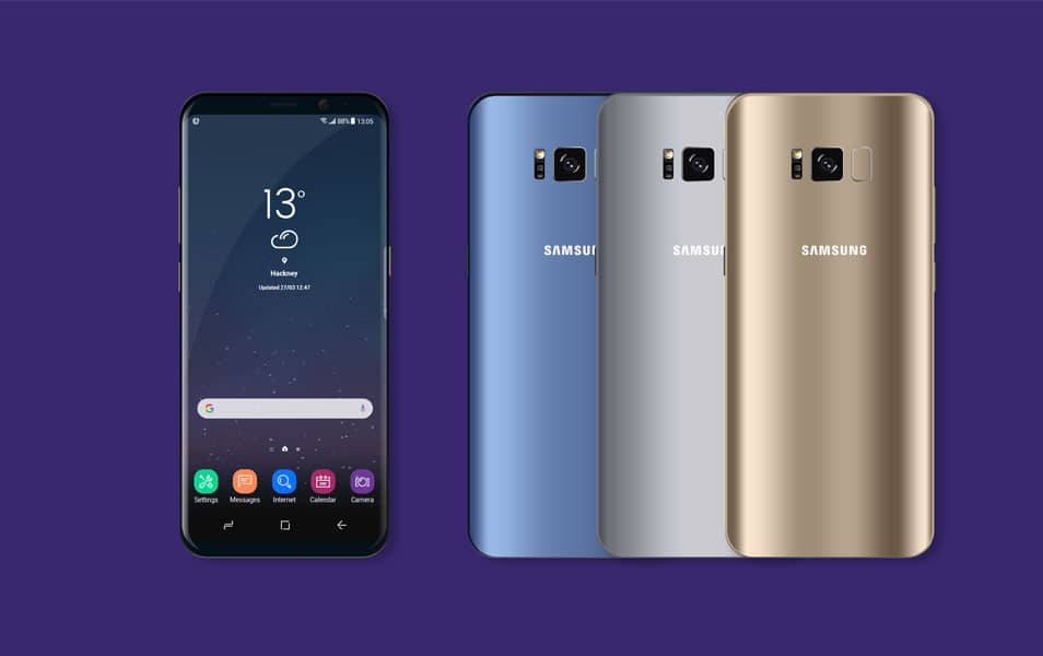 Samsung Galaxy S8 Landing page Mockup PSD