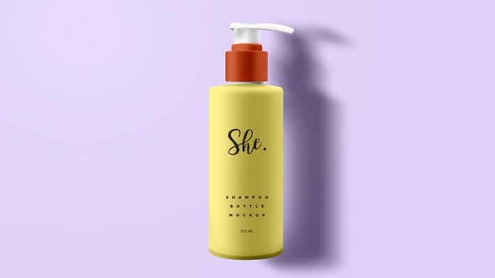Shampoo Bottle Packaging PSD Mockup