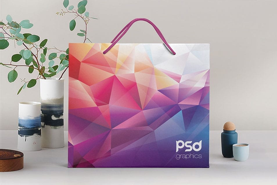 Shopping Paper Bag Mockup PSD