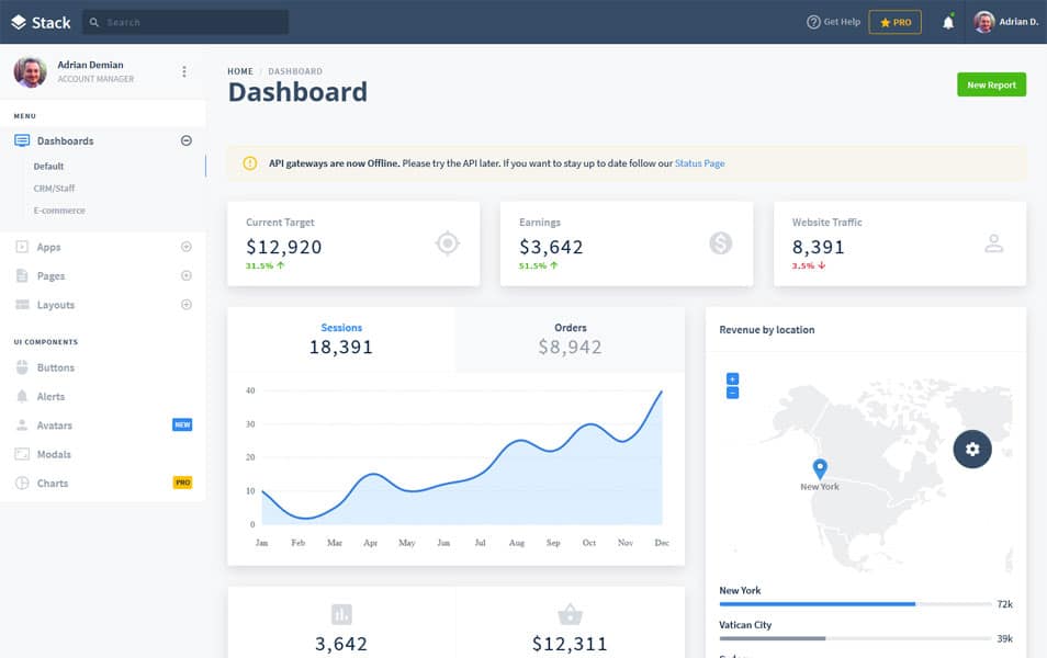 bootstrap admin dashboard template free download