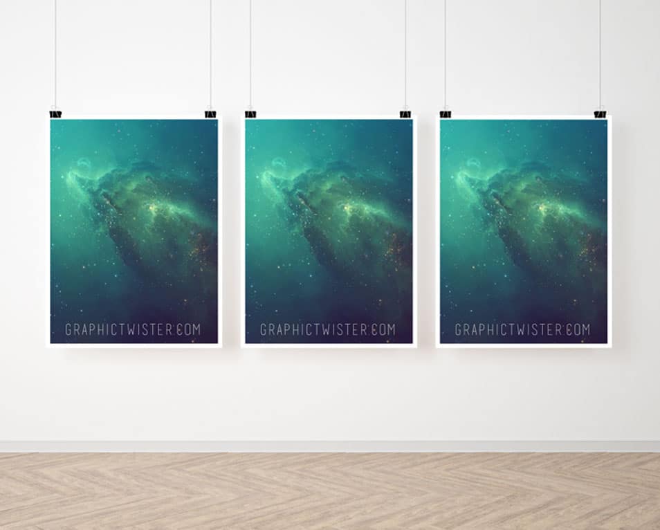 Triple Poster Frame Mockup