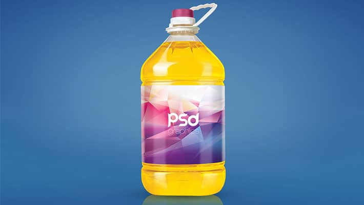 Vegetable Cooking Oil Bottle Mockup PSD