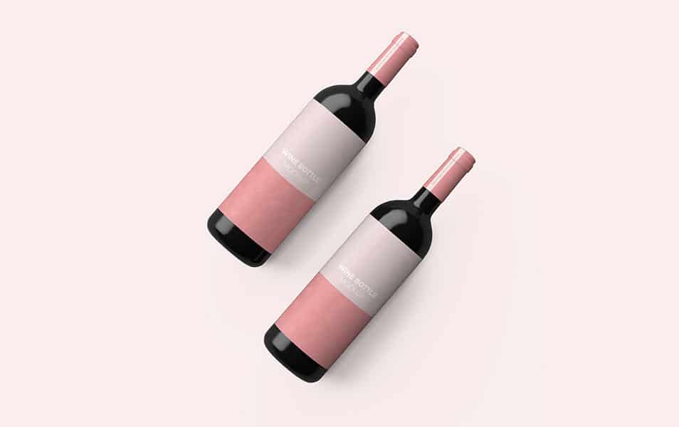 Wine Bottle Top View Mockup