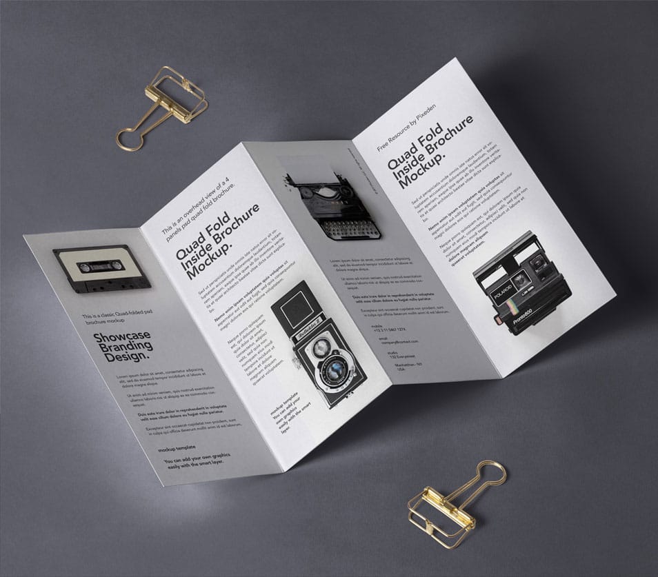 4 Fold Panel PSD Brochure Mockup
