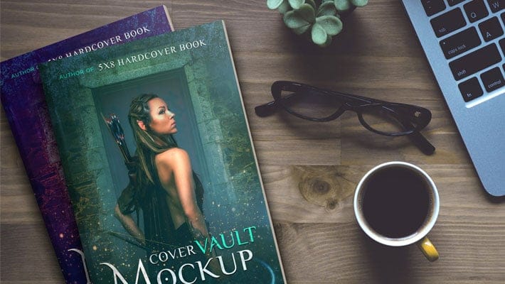 5 x 8 Desktop Stacked Paperback Book Mockup