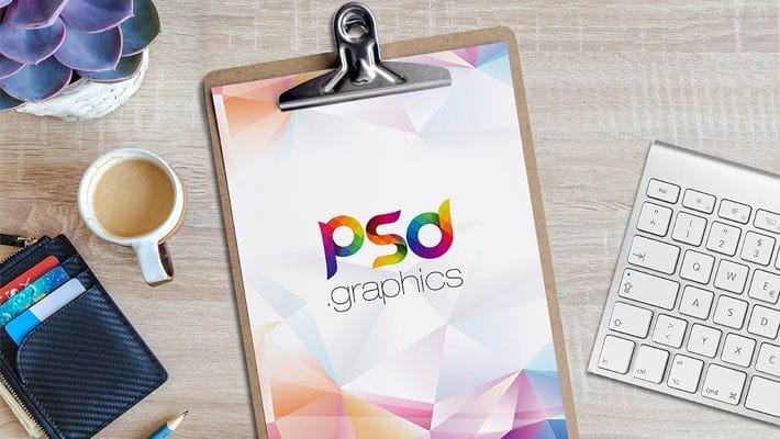 A4 Paper Clipboard Mockup PSD