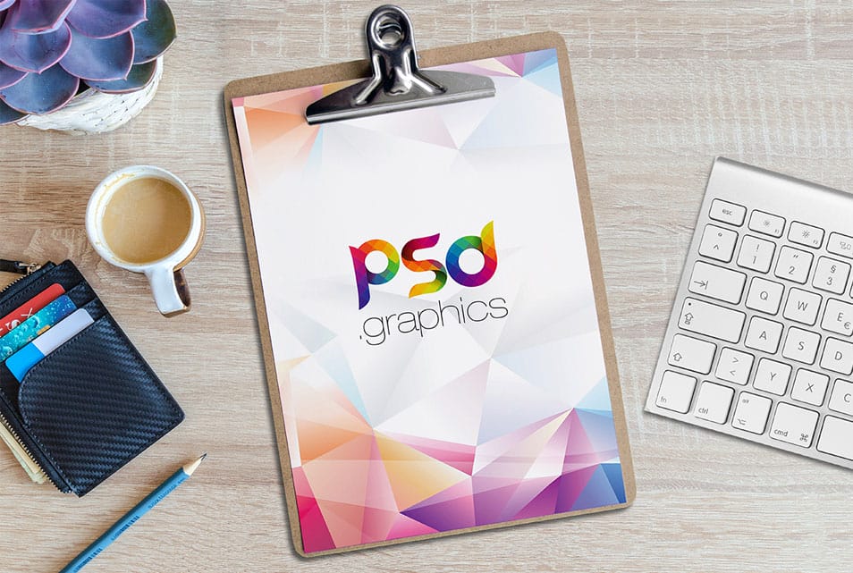 A4 Paper Clipboard Mockup PSD