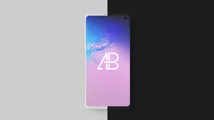 Clay Samsung Galaxy S10 Top View Mockup