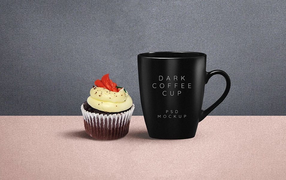 Dark Coffee Mug PSD Mockup