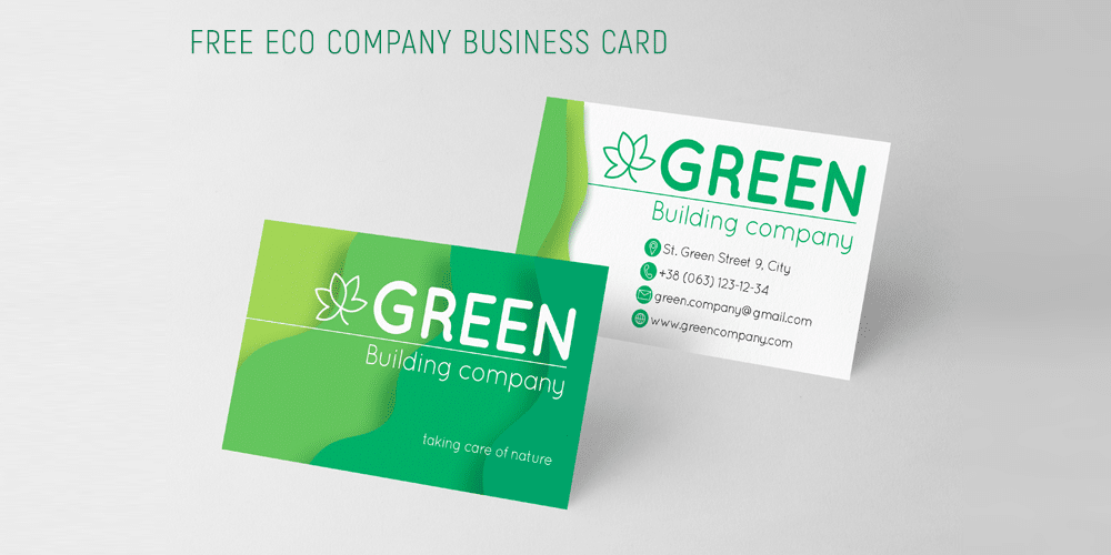 Eco Company Business Card Template PSD