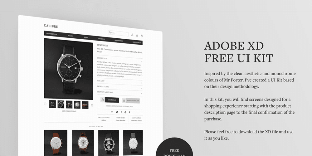 Ecommerce UI Kit for Adobe XD