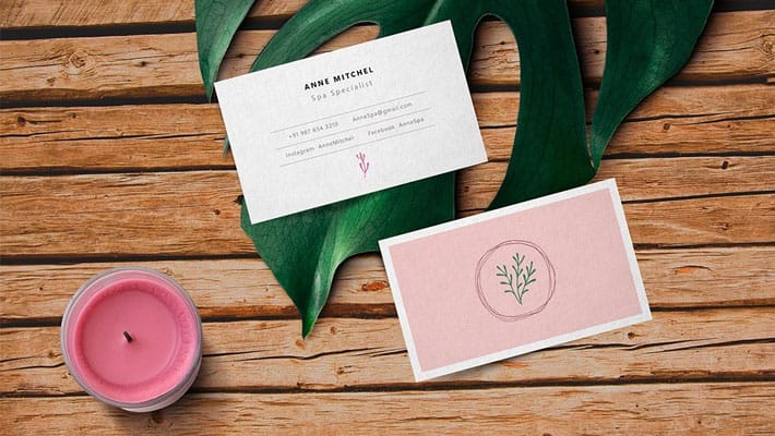 Feminine Business Card Mockup