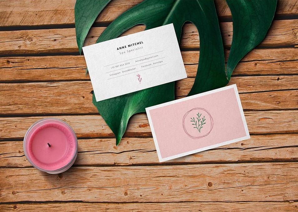 Feminine Business Card Mockup