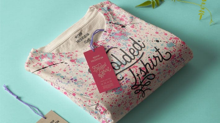 Folded T-Shirt Mockup Template