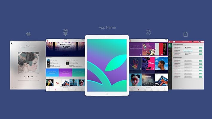 Free Apple iPad Pro App Screen Mockup PSD