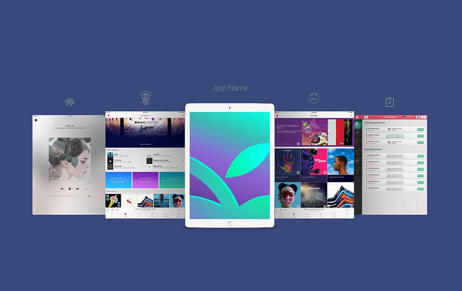 Free Apple iPad Pro App Screen Mockup PSD