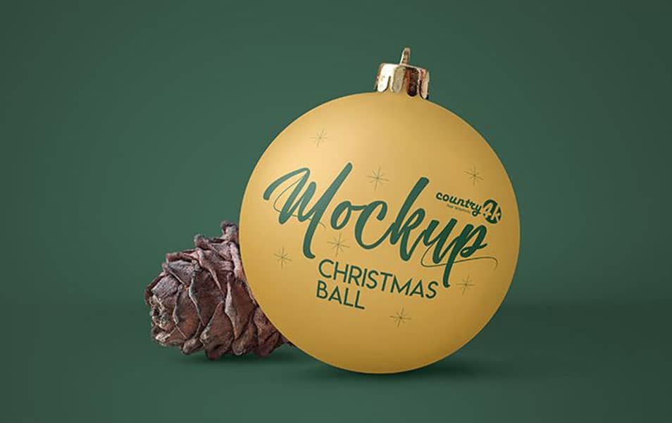 Free Christmas Ball MockUp in 4k