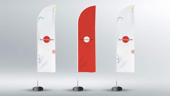 Free Feather Flag Mockup PSD Template