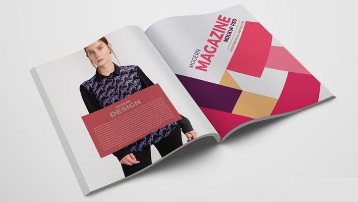 Free Modern Open Magazine Mockup PSD