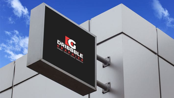 Free Modern Square Signboard Mockup PSD For Outdoor Advertisement