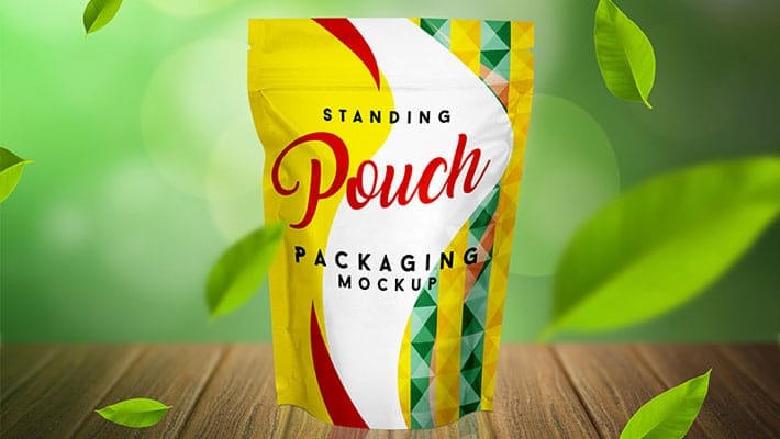 Free Standing Pouch Packaging Mockup PSD