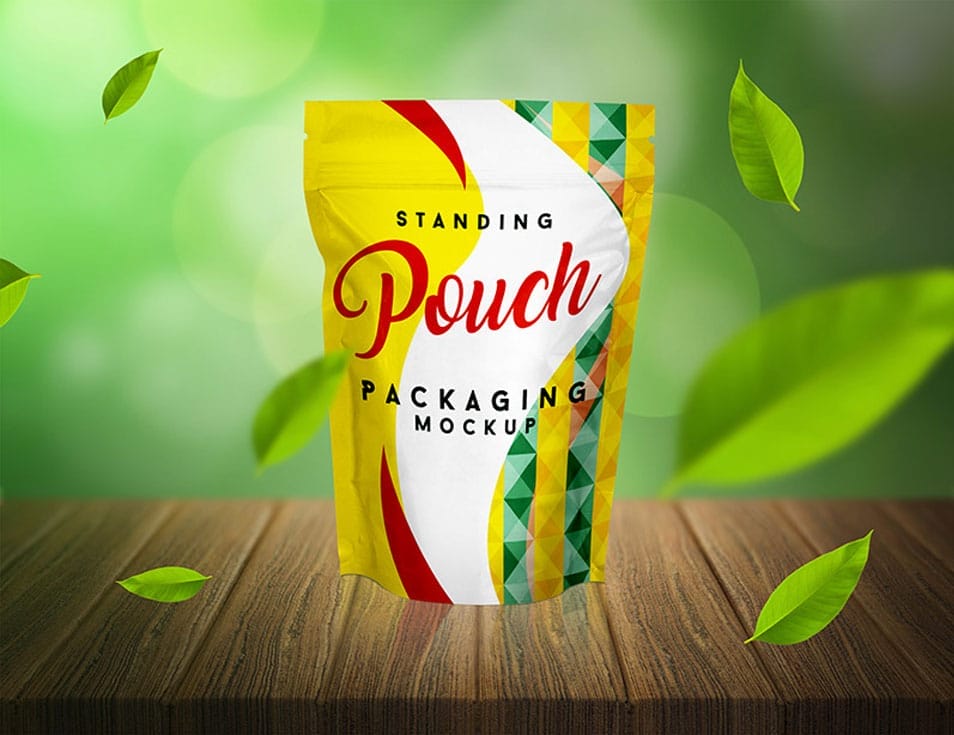 Free Standing Pouch Packaging Mockup PSD