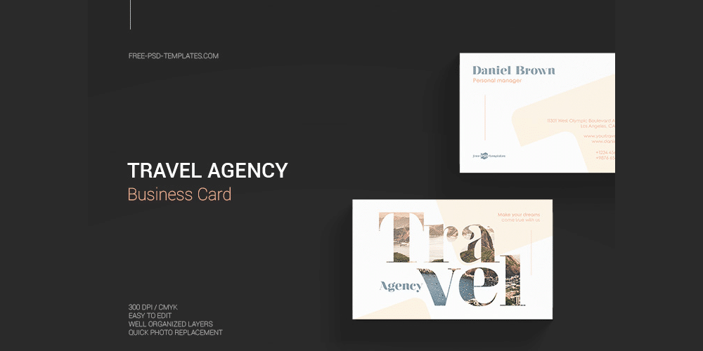 Free Travel Agency Business Card PSD