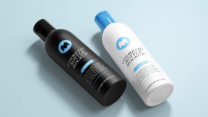 Free Cosmetic Bottles Mockup