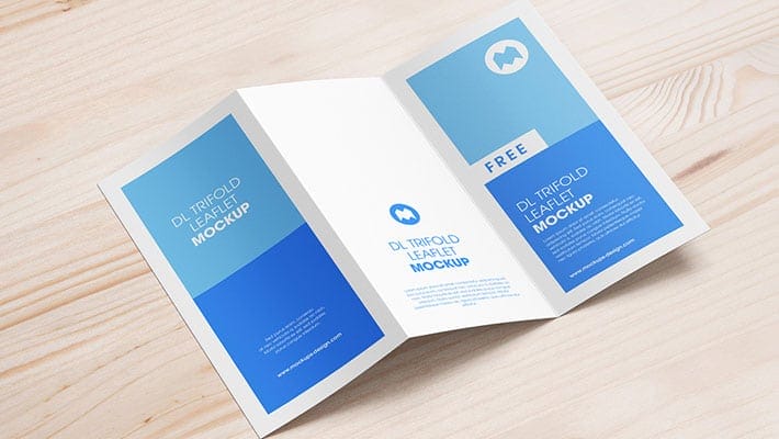 Free Trifold DL Leaflet Mockup