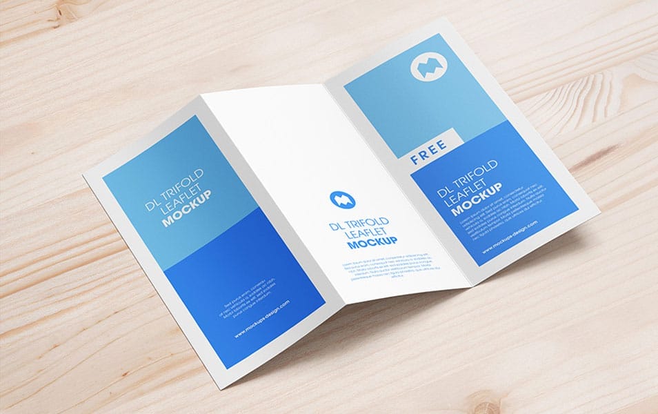 Free Trifold DL Leaflet Mockup