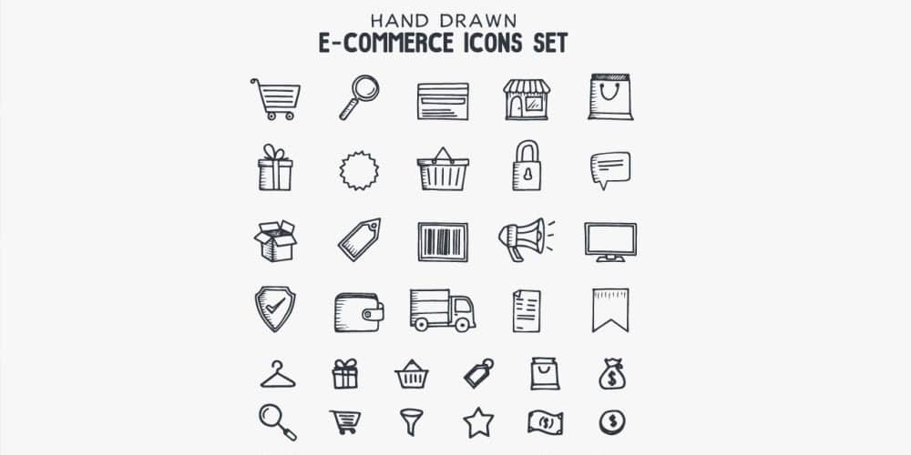 Hand Drawn E-commerce Icons