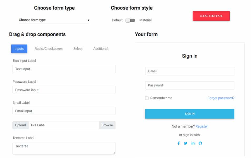 10+ Best Bootstrap Form Builders 4 MDBootstrap | Bootstrap Drag and Drop Form Builder and Generator
