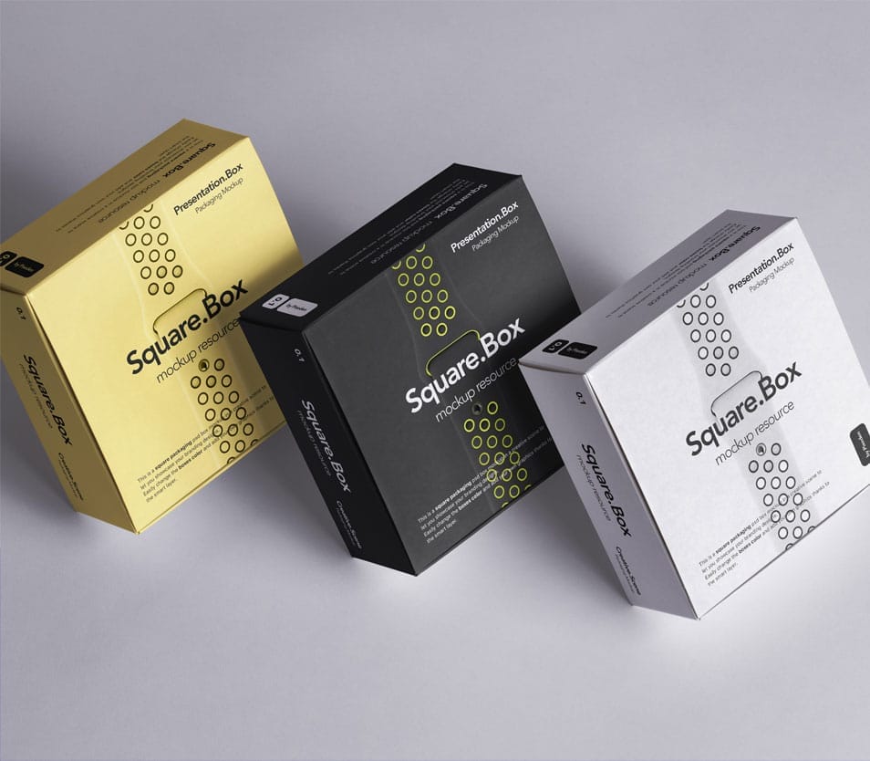 PSD Square Boxes Packaging Mockup