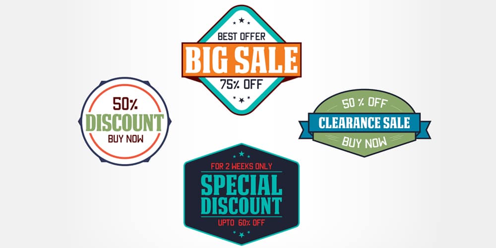 Sale and Discount Badges Vector