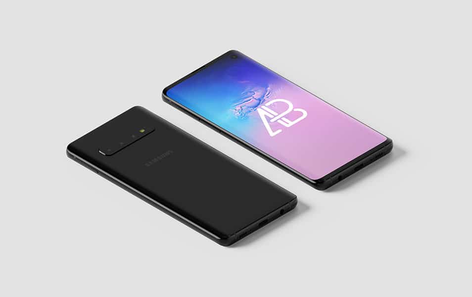 Samsung Galaxy S10 Isometric Mockup