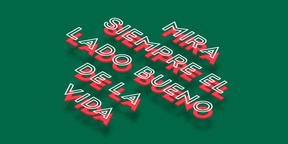 Spanish 3D Text Effect
