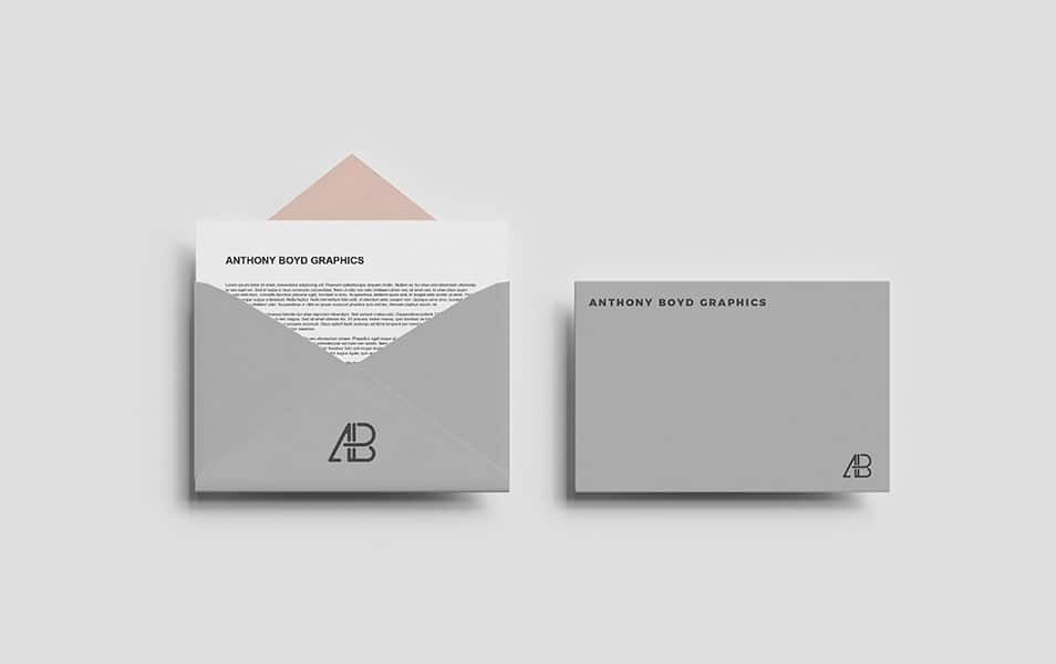 Top View Envelope Mockup