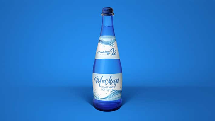 2 Free Glass Water Bottle PSD MockUps in 4k