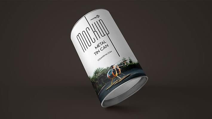 2 Free Metal Tin Can PSD MockUps in 4k