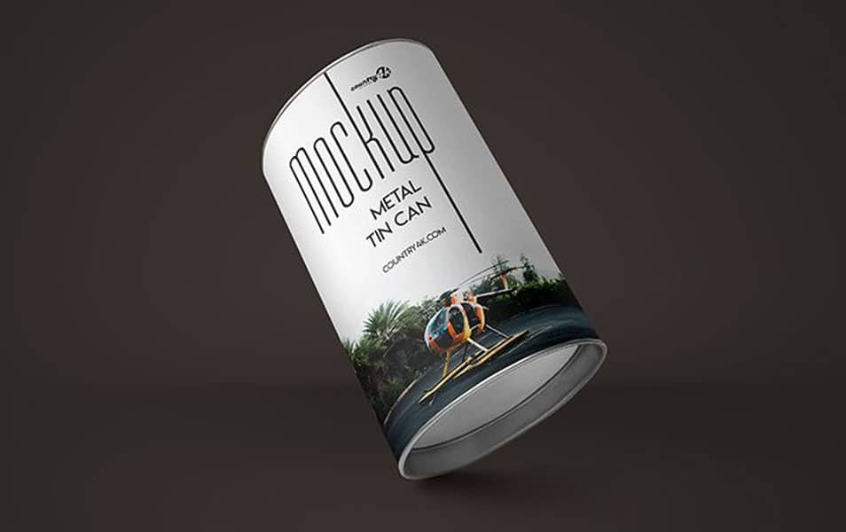 2 Free Metal Tin Can PSD MockUps in 4k