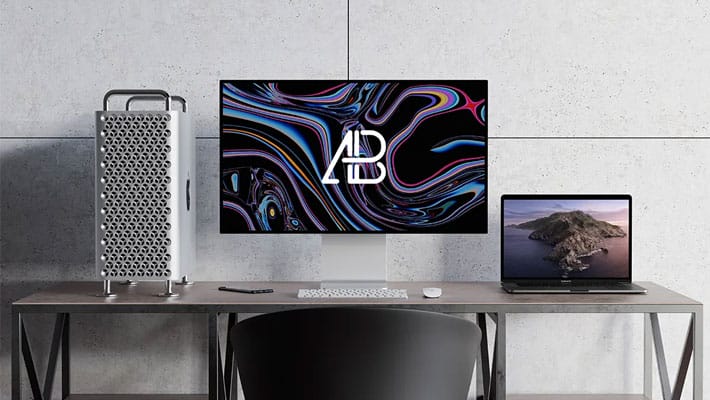 2019 Mac Pro and MacBook Pro Mockup